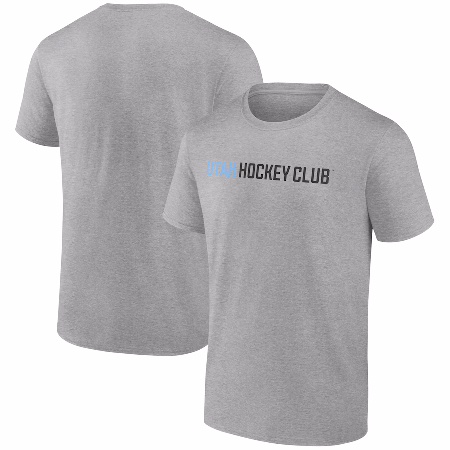 Men's Utah Hockey Club Fanatics Heather Gray Wordmark Logo T-Shirt - Jersey