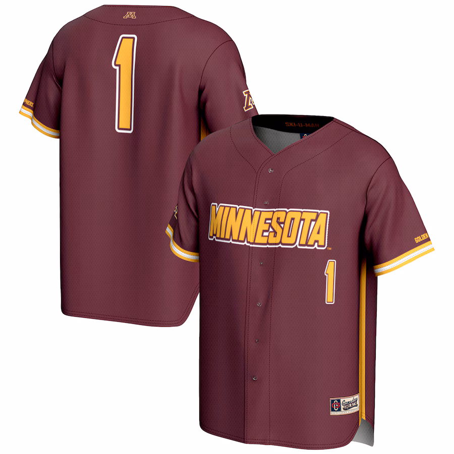 Men's GameDay Greats #1 Maroon Minnesota Golden Gophers Lightweight Baseball Jersey - Jersey