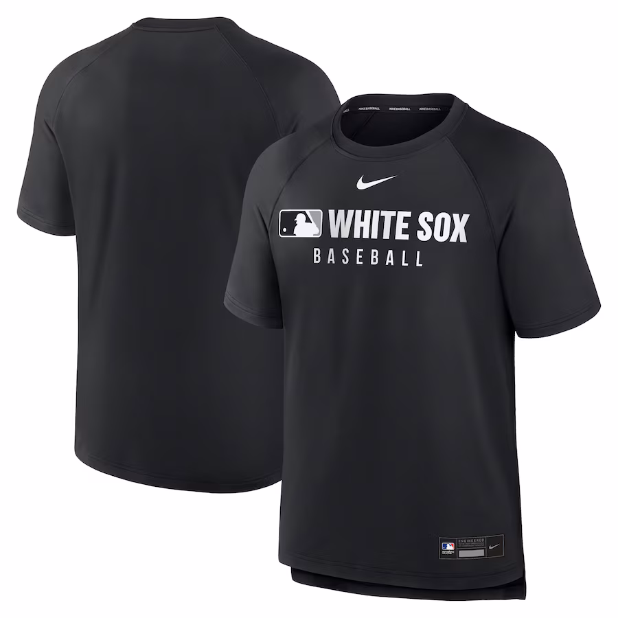 Men's Chicago White Sox Nike Black Authentic Collection Pregame Raglan Performance T-Shirt - Jersey