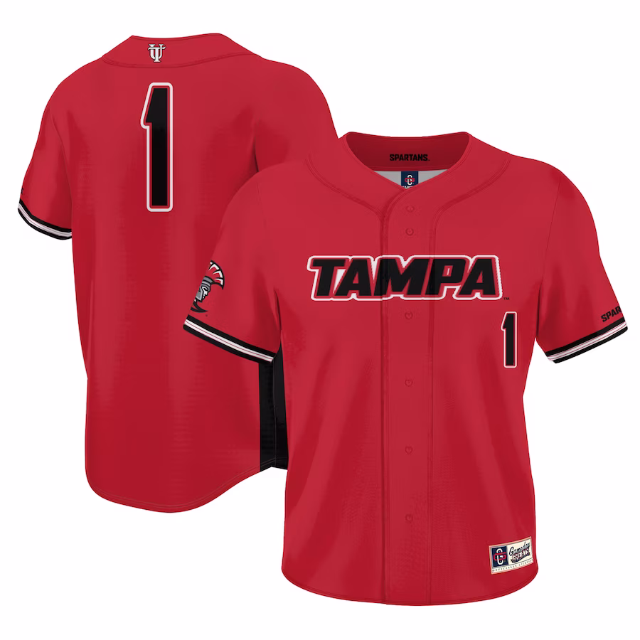 #1 Tampa Spartans GameDay Greats Lightweight Baseball Jersey - Red - Jersey