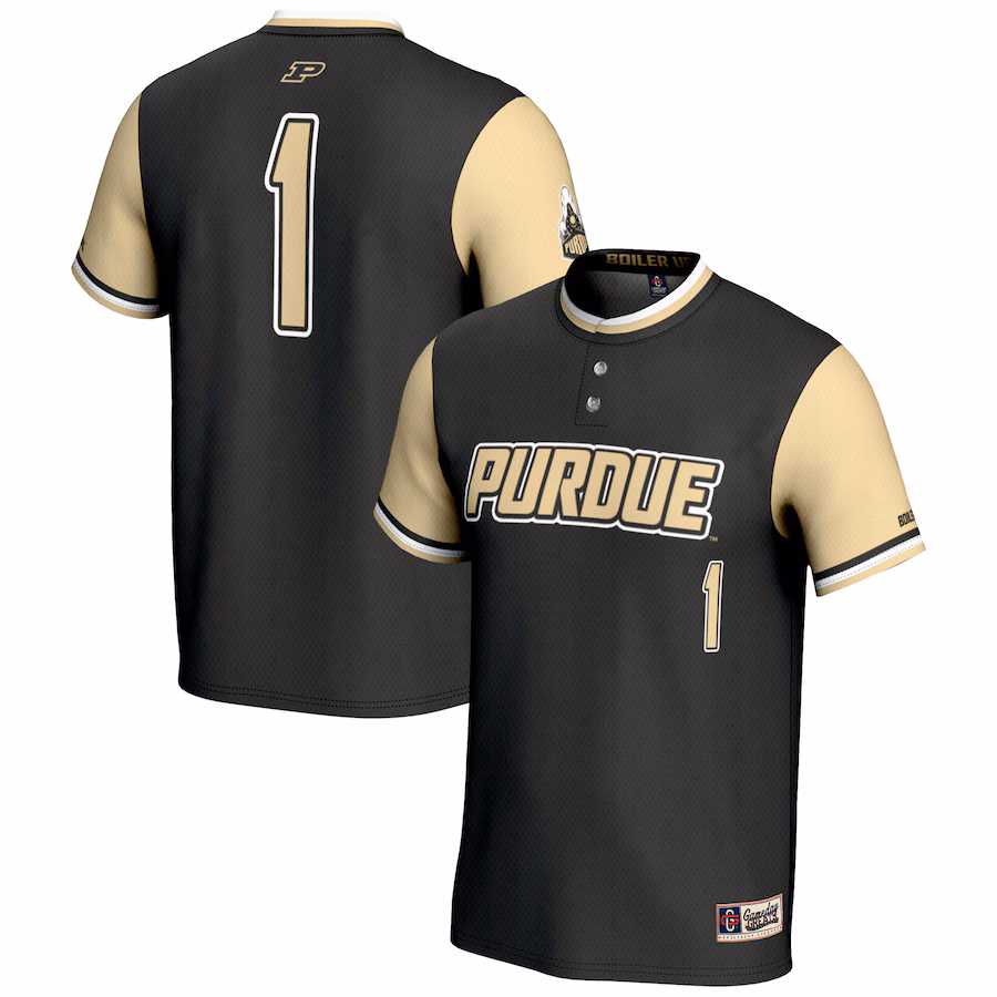 Youth GameDay Greats #1 Gold Purdue Boilermakers Lightweight Softball Jersey - Jersey