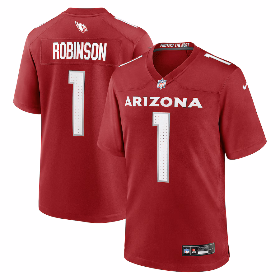 Men's Arizona Cardinals Darius Robinson Nike Cardinal 2024 NFL Draft First Round Pick Player Game Jersey - Jersey
