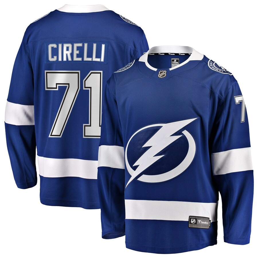 Men's Tampa Bay Lightning Anthony Cirelli Fanatics Branded Blue Home Breakaway Player Jersey - Jersey