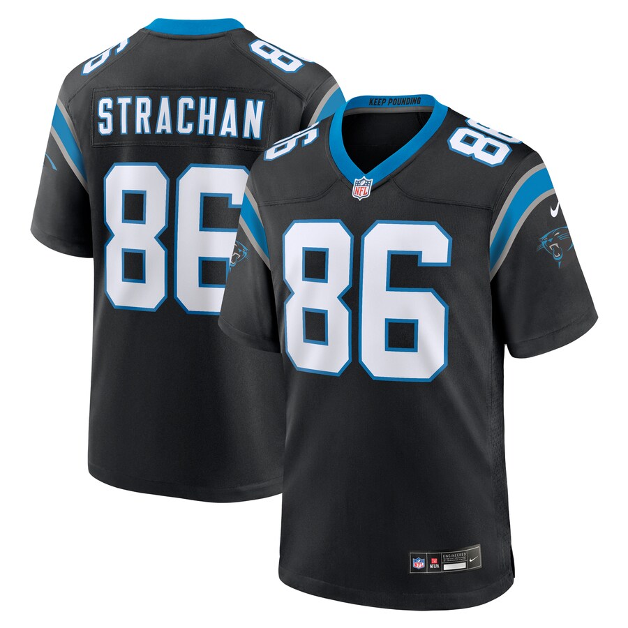 Men's Carolina Panthers Mike Strachan Nike  Black  Game Jersey - Jersey