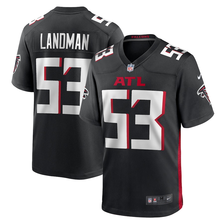 Men's Atlanta Falcons Nate Landman Nike  Black Team Game Jersey - Jersey