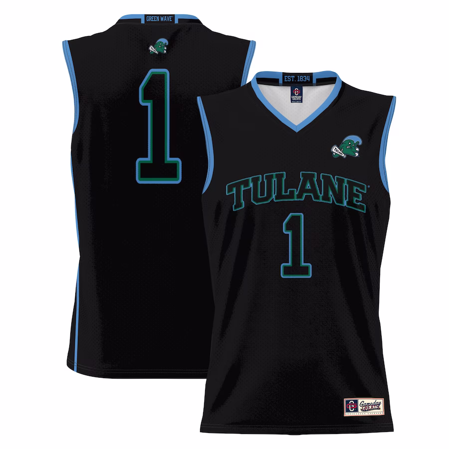 #1 Tulane Green Wave GameDay Greats Youth Lightweight Basketball Jersey - Black - Jersey