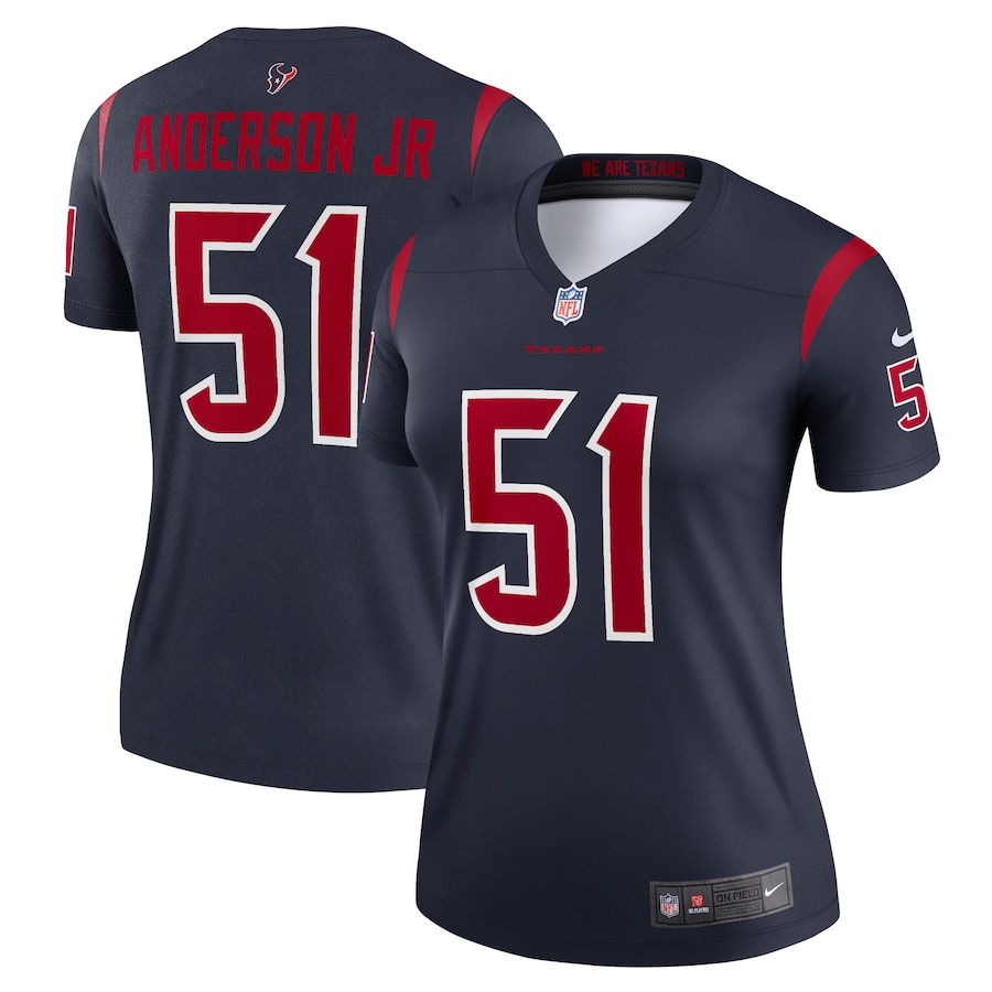 Women's Houston Texans Will Anderson Jr. Nike Navy Team Legend Player Performance Top - Jersey