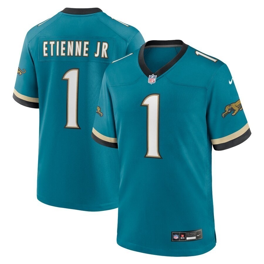 Men's Jacksonville Jaguars Travis Etienne Jr Nike Teal Prowler Throwback Player Game Jersey - Jersey
