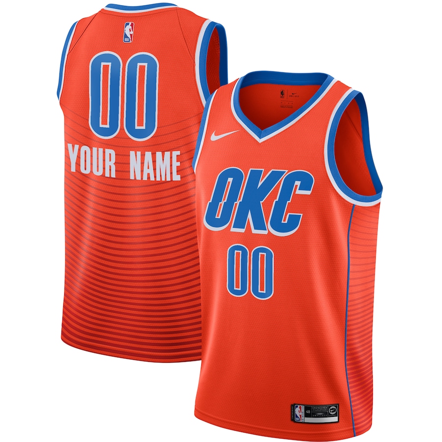 Men's Oklahoma City Thunder Jordan Brand Orange Swingman Custom Jersey - Statement Edition - Jersey