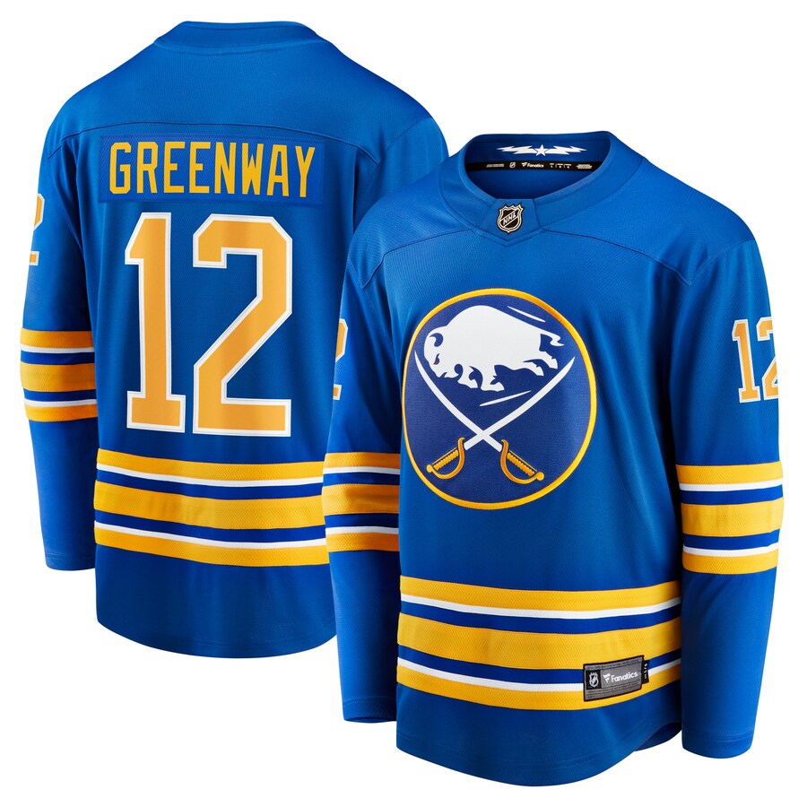 Men's Buffalo Sabres Jordan Greenway Fanatics Branded Royal Home Breakaway Jersey - Jersey