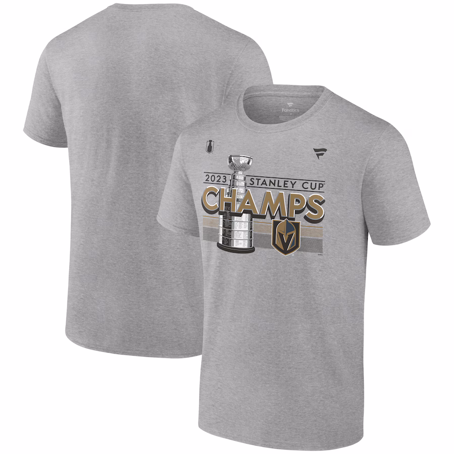 Men's Vegas Golden Knights Fanatics Heather Gray 2023 Stanley Cup Champions Locker Room T-Shirt - Jersey