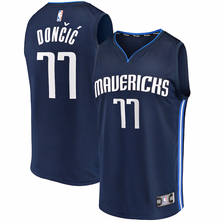 Youth Dallas Mavericks Luka Doncic Fanatics Navy Fast Break Replica Player Team Jersey - Statement Edition - Jersey