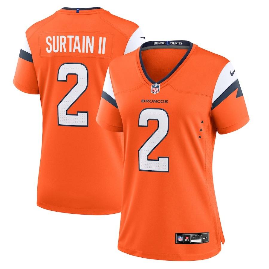 Women's Denver Broncos Patrick Surtain II Nike Orange Game Jersey - Jersey