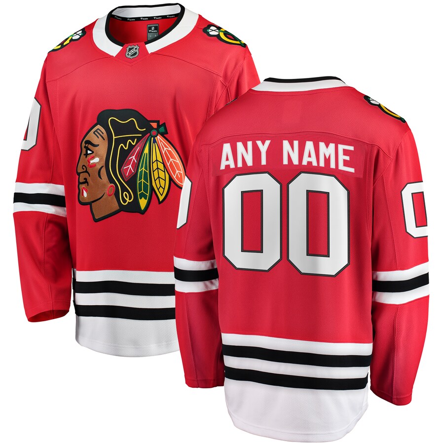 Men's Chicago Blackhawks Fanatics Branded Red Home Breakaway Custom Jersey - Jersey