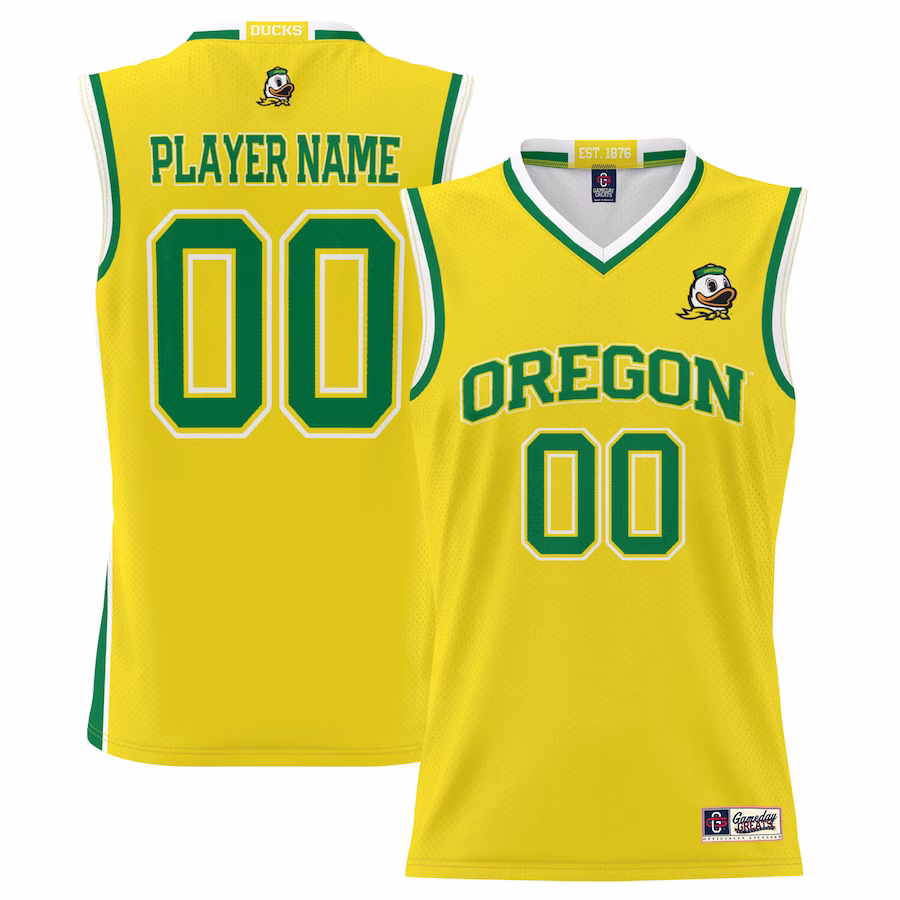 Oregon Ducks GameDay Greats Youth NIL Pick-A-Player Lightweight Basketball Jersey - Yellow - Jersey