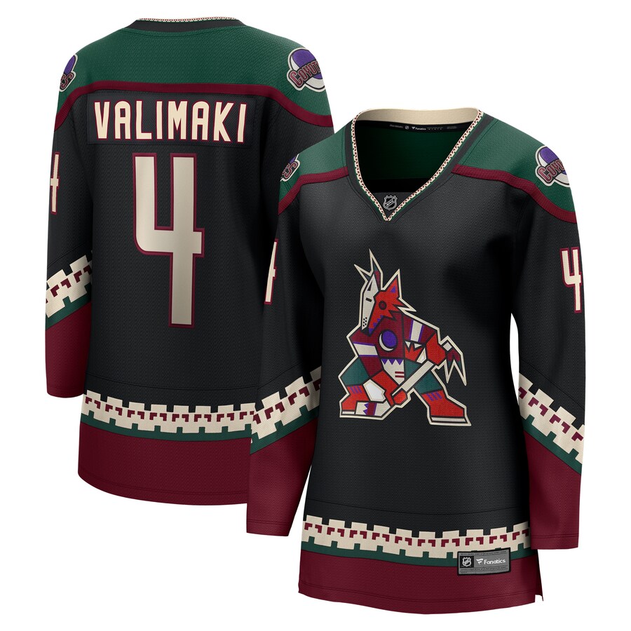 Women's Arizona Coyotes Juuso Valimaki Fanatics Branded Black Home Breakaway Player Jersey - Jersey