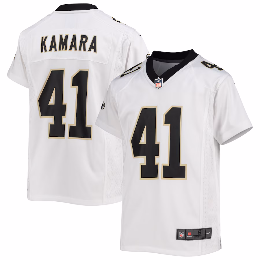 Youth New Orleans Saints Alvin Kamara Nike White Game Jersey - Jersey