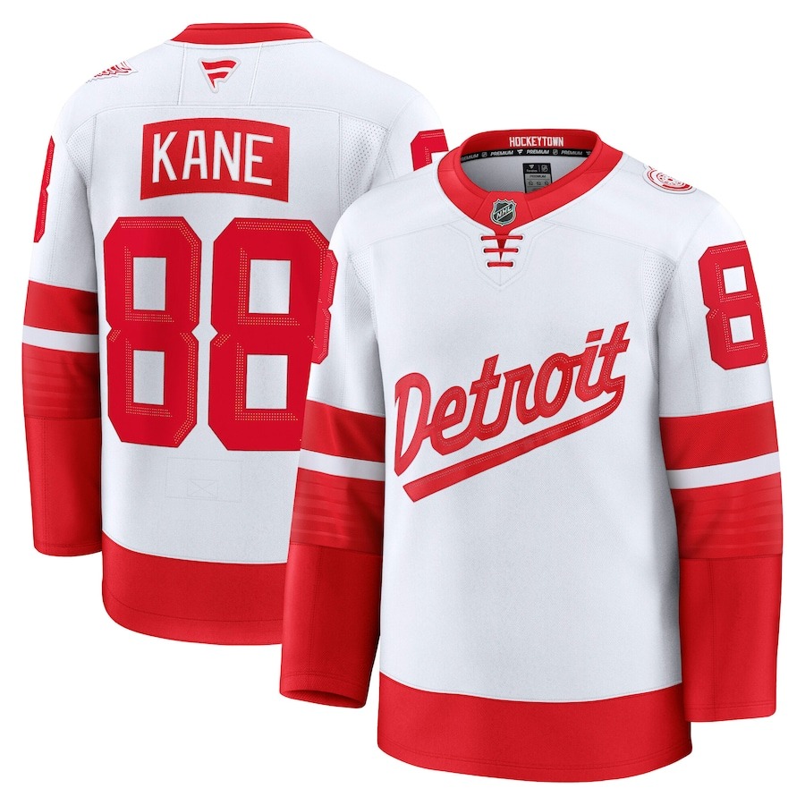 Men's Detroit Red Wings Patrick Kane Fanatics White 2025 NHL Stadium Series Premium Player Jersey - Jersey