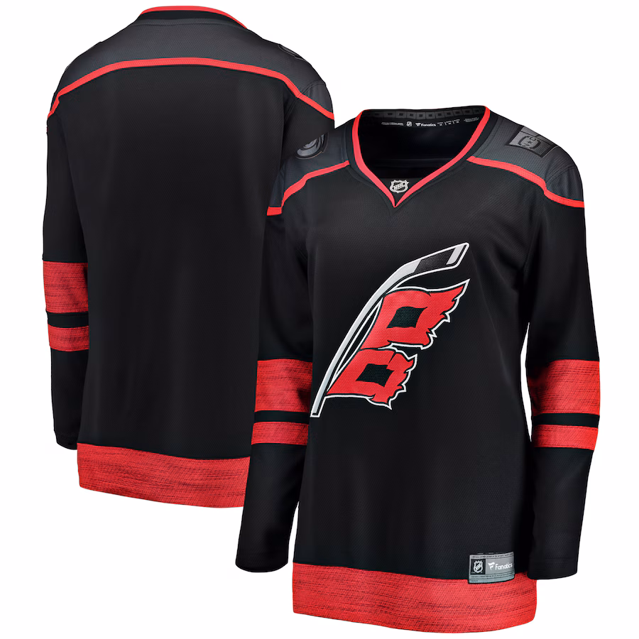 Women's Carolina Hurricanes Fanatics Black Home Breakaway Jersey - Jersey