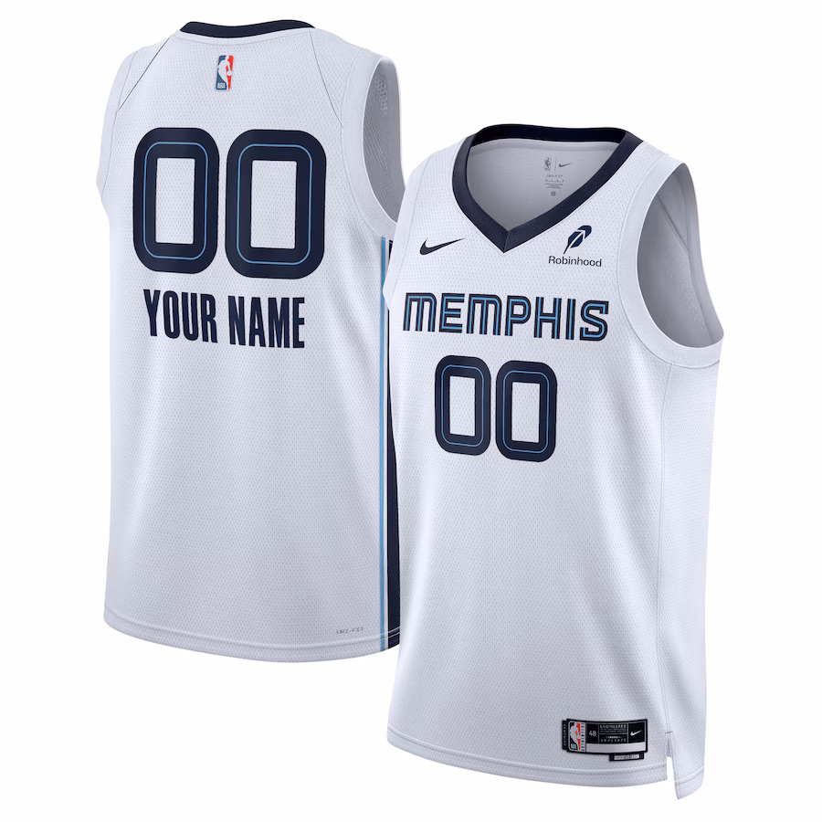 Unisex Memphis Grizzlies Nike White Custom Swingman Badge Jersey - Association Edition - Jersey