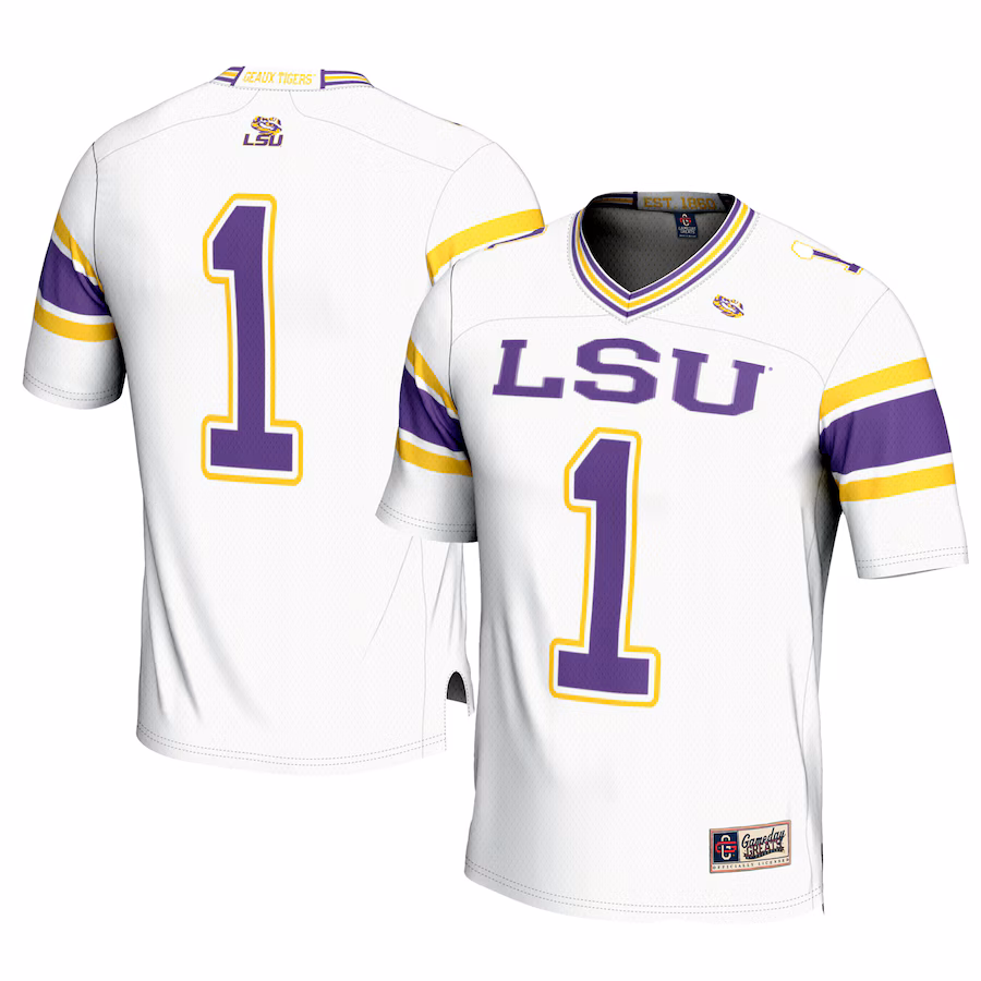 Youth GameDay Greats #1 White LSU Tigers Football Jersey - Jersey