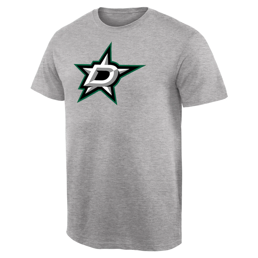 Men's Dallas Stars Ash Team Primary Logo T-Shirt - Jersey