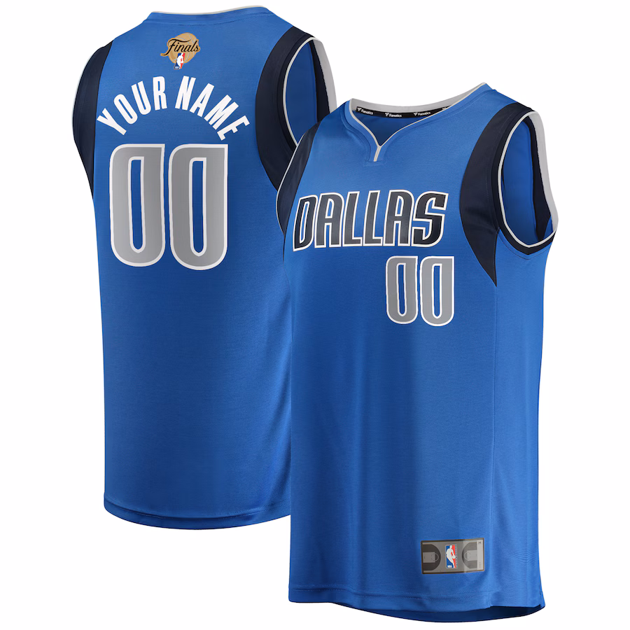 Youth Dallas Mavericks  Fanatics Blue 2024 NBA Finals Custom Fast Break Jersey - Icon Edition - Jersey