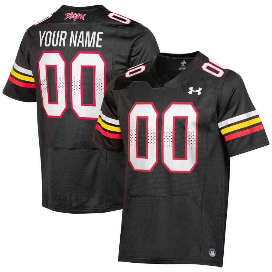 Maryland Terrapins Under Armour Custom Replica Football Jersey - Black - Jersey