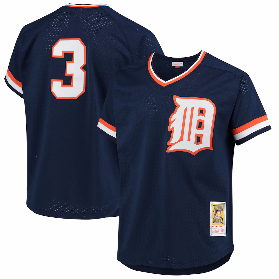 Men's Detroit Tigers Alan Trammell Mitchell & Ness Navy 1984 Authentic Copperstown Collection Mesh Batting Practice Jersey - Jersey