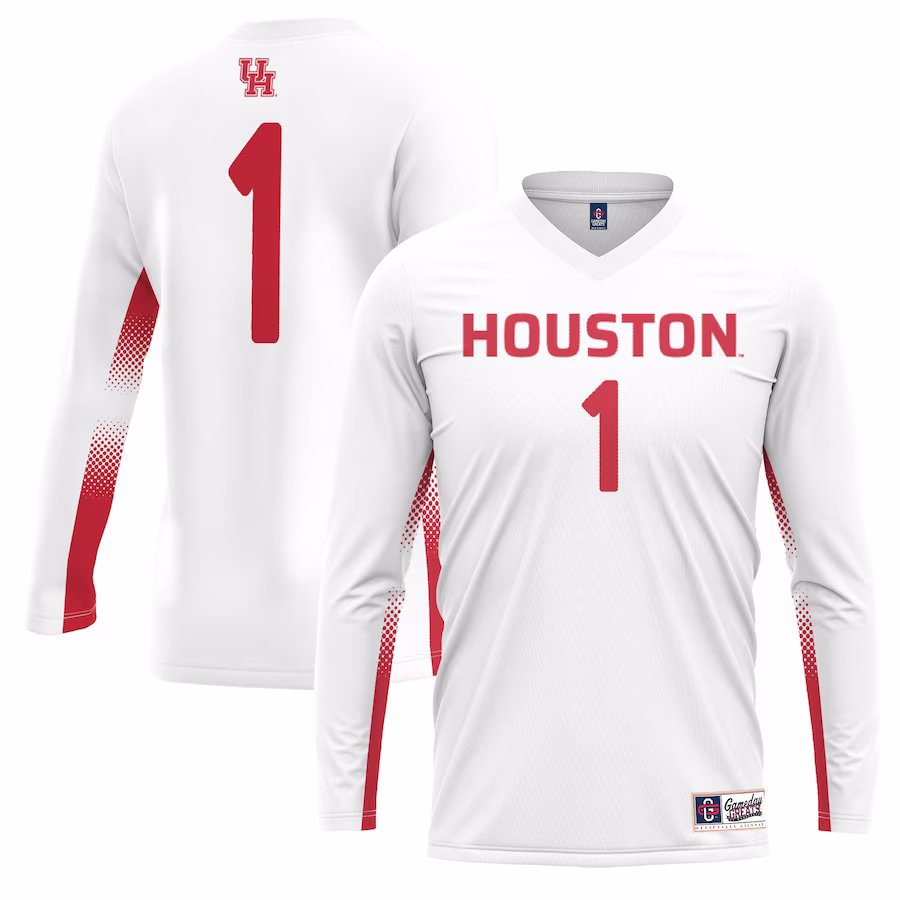 #1 Houston Cougars GameDay Greats Unisex Lightweight Volleyball Jersey - White - Jersey