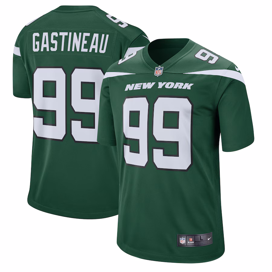 Men's New York Jets Mark Gastineau Nike Gotham Green Retired Player Game Jersey - Jersey