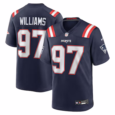 Men's New England Patriots Milton Williams Nike Navy Game Player Jersey - Jersey