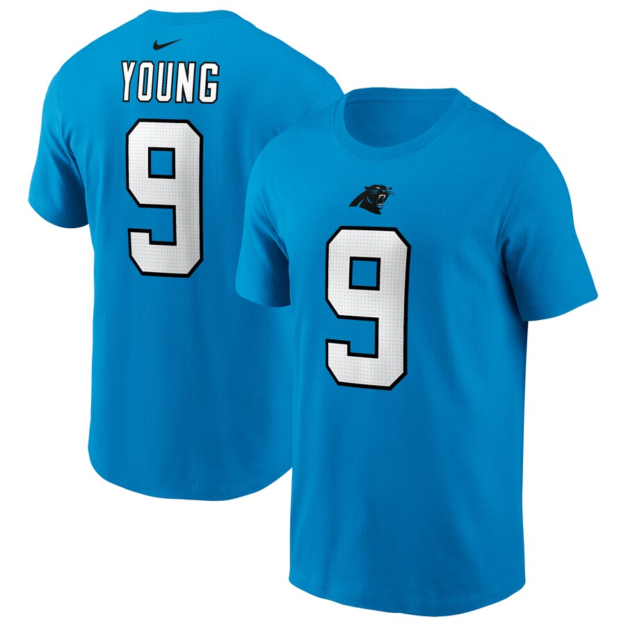 Men's Carolina Panthers Bryce Young Nike Blue  Player Name & Number T-Shirt - Jersey