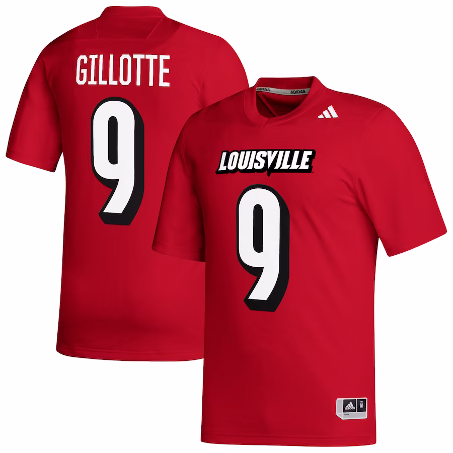 Ashton Gillotte Louisville Cardinals adidas NIL Football Player Jersey - Red - Jersey