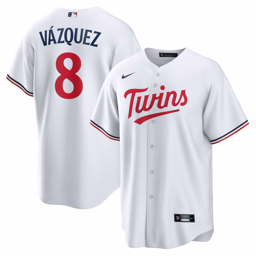 Men's Minnesota Twins Christian Vazquez Nike White Home Replica Jersey - Jersey