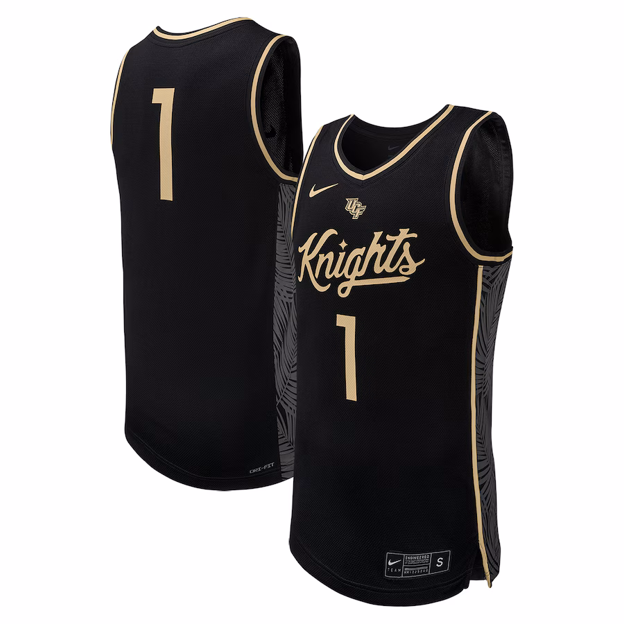 Men's Nike #1 Black UCF Knights Replica Basketball Jersey - Jersey