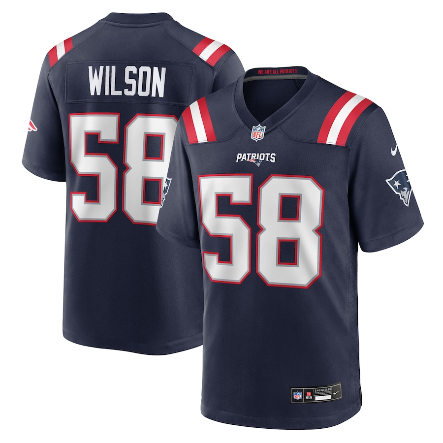 Men's New England Patriots Jared Wilson Nike Navy Team Game Jersey - Jersey