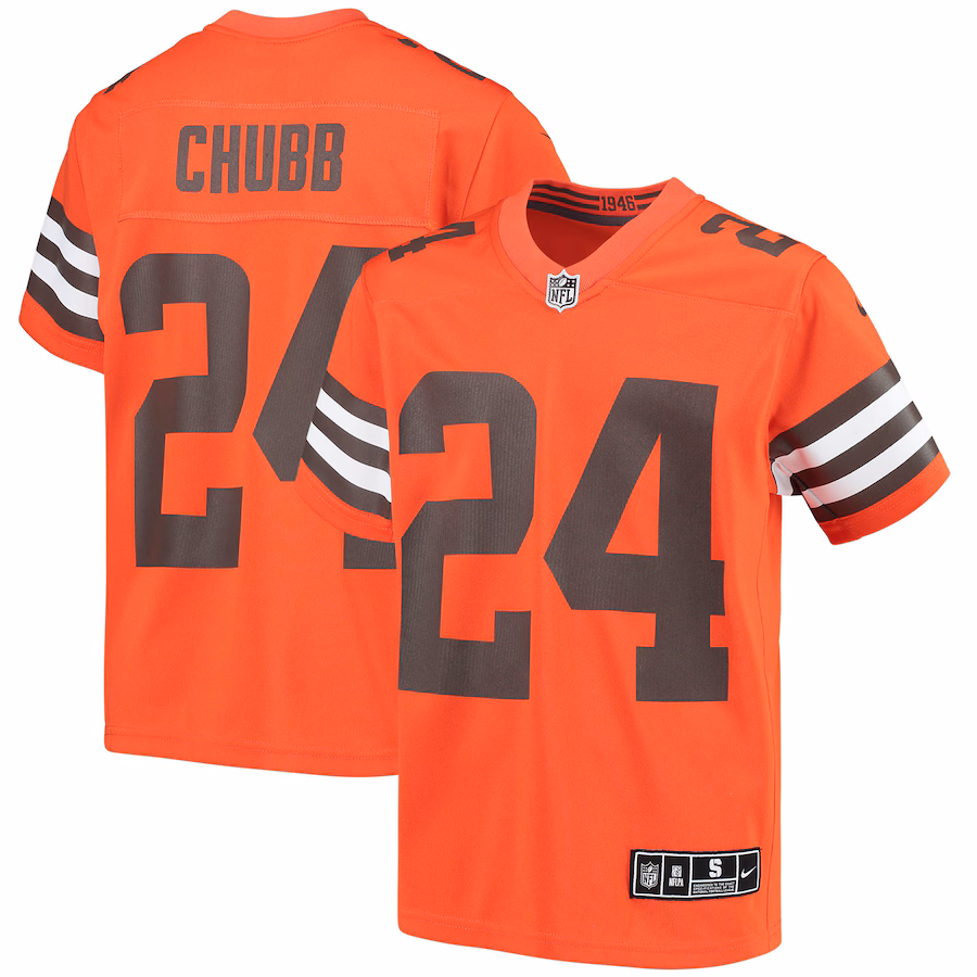 Youth Cleveland Browns Nick Chubb Nike Orange Inverted Team Game Jersey - Jersey