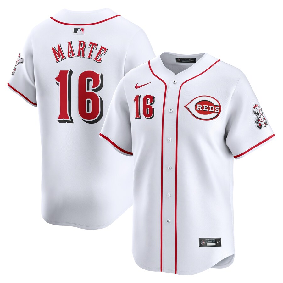Men's Cincinnati Reds Noelvi Marte Nike White Home Limited Player Jersey - Jersey