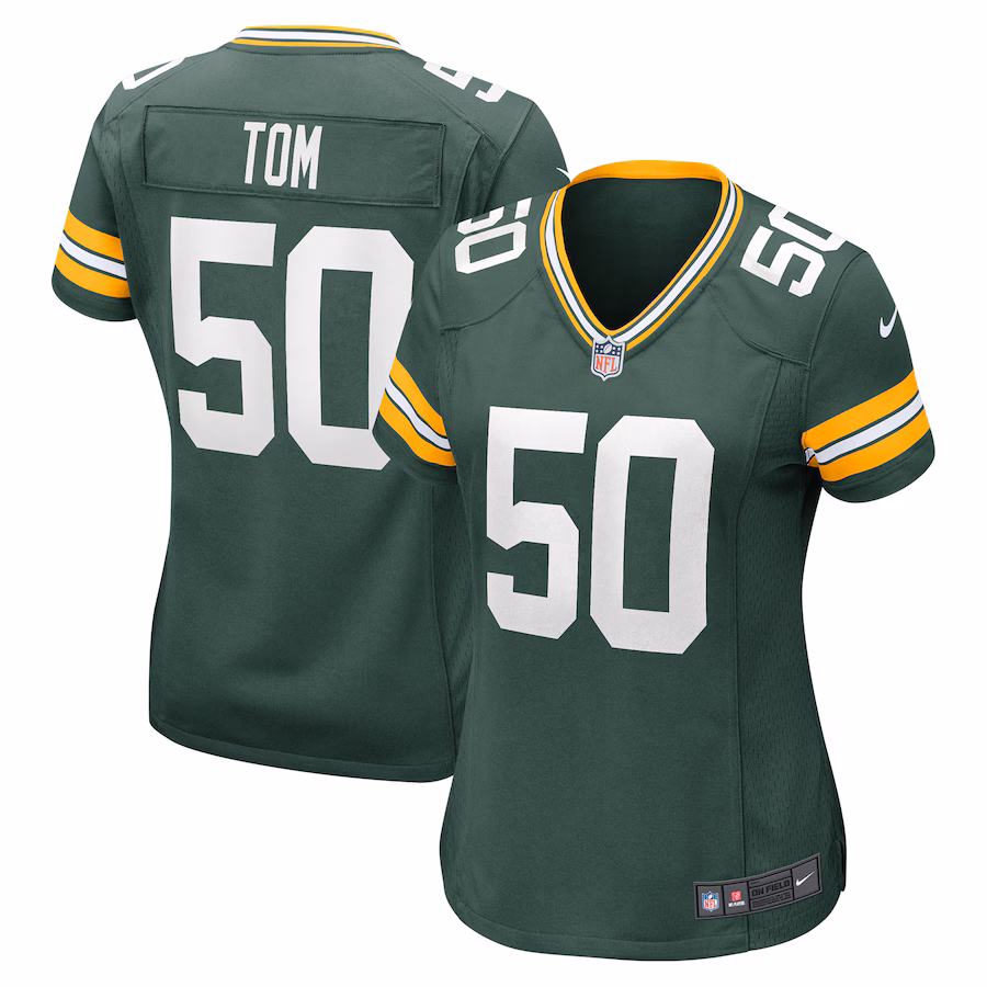 Women's Green Bay Packers Zach Tom Nike Green Player Game Jersey - Jersey