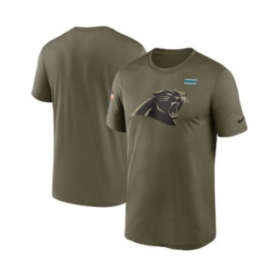 Men's Carolina Panthers Football Olive 2021 Salute To Service Legend Performance T-Shirt - Jersey