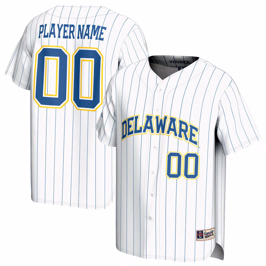 Delaware Fightin' Blue Hens GameDay Greats Youth NIL Pick-A-Player Baseball Lightweight Jersey - White - Jersey