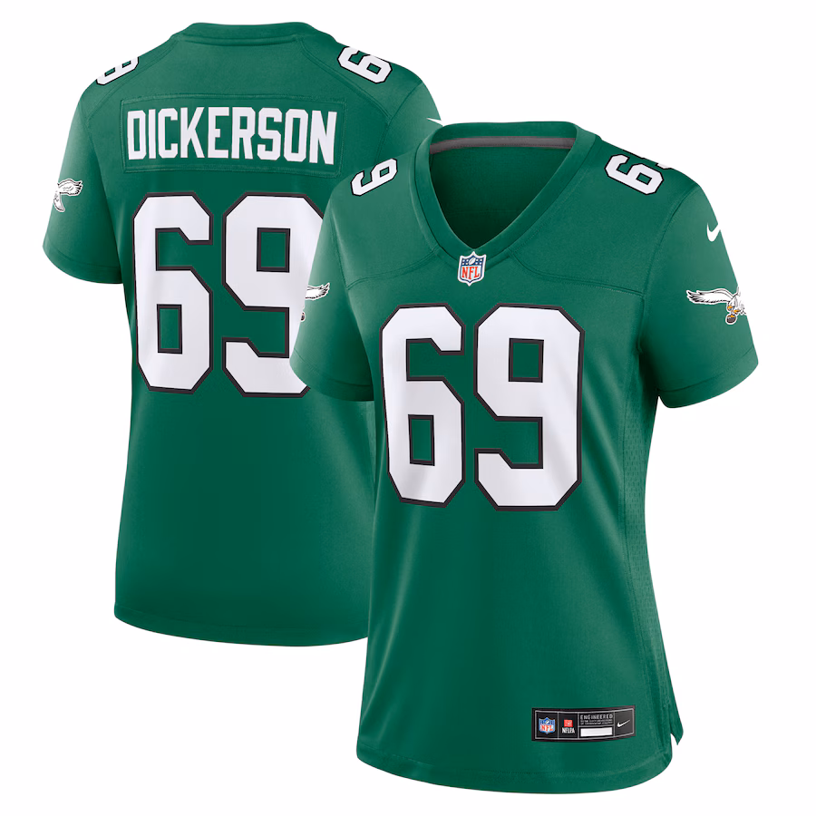 Women's Philadelphia Eagles Landon Dickerson Nike Kelly Green Alternate Game Jersey - Jersey