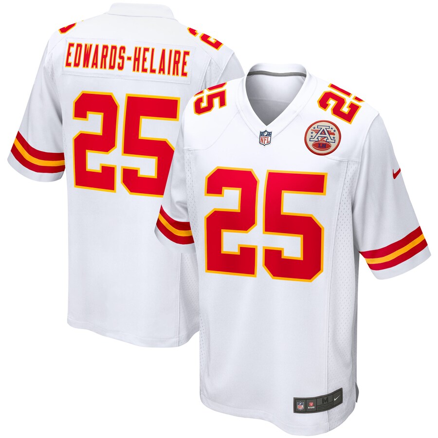 Men's Kansas City Chiefs Clyde Edwards-Helaire Nike White Game Jersey - Jersey