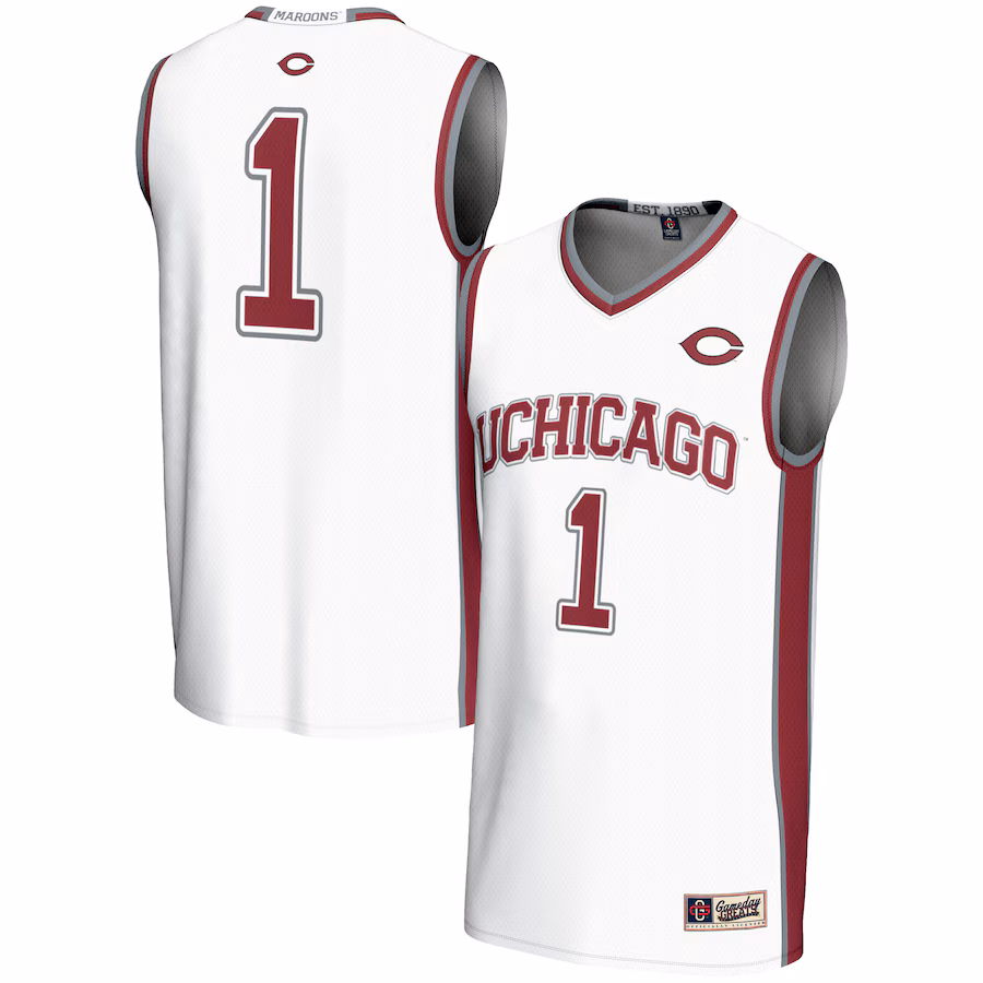 Youth GameDay Greats #1 White UChicago Maroons Lightweight Basketball Jersey - Jersey