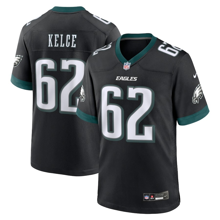 Men's Philadelphia Eagles Jason Kelce Nike Black Alternate Game Jersey - Jersey