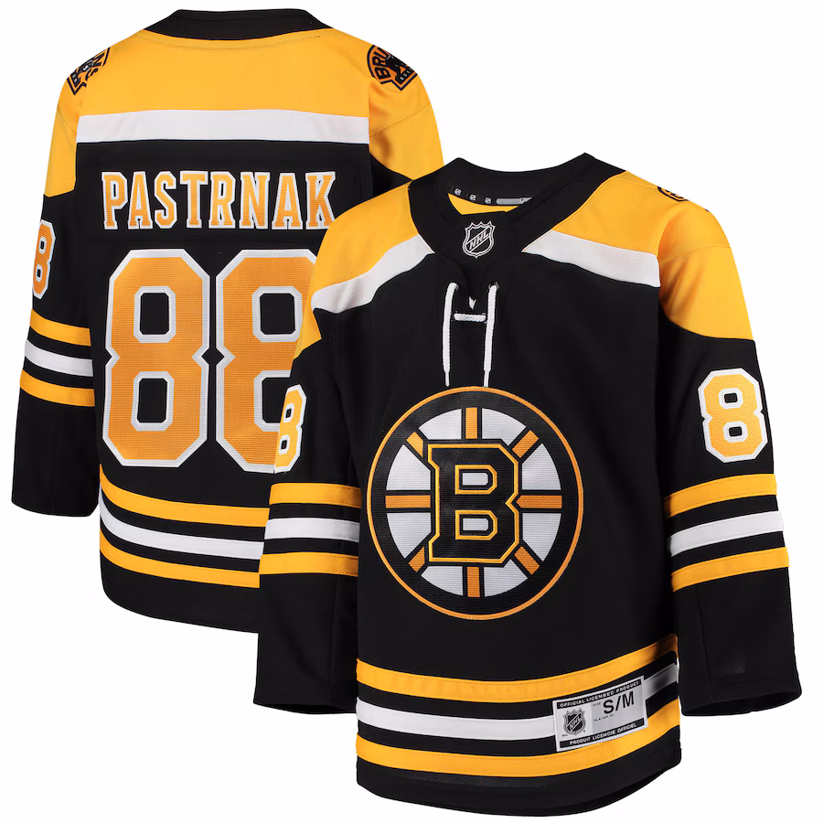 Youth Boston Bruins David Pastrnak Black Home Premier Player Jersey - Jersey