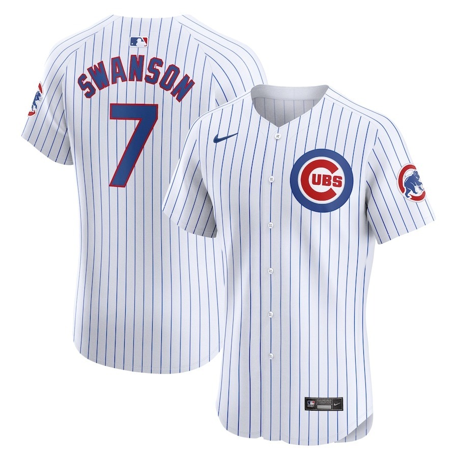 Men's Chicago Cubs Dansby Swanson Nike White Home Elite Player Jersey - Jersey