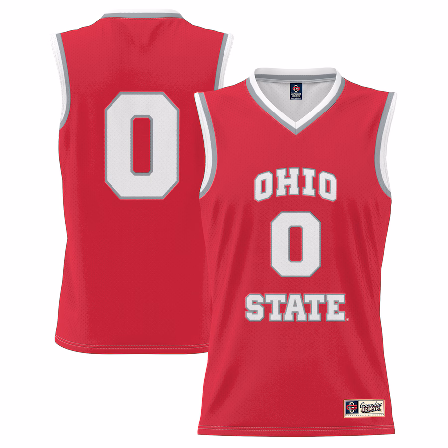 Unisex GameDay Greats #0 Scarlet Ohio State Buckeyes Lightweight Women's Basketball Fashion Jersey - Jersey