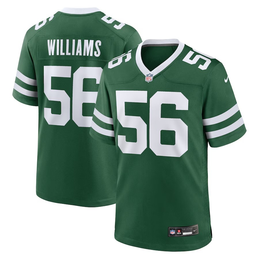 Men's New York Jets Quincy Williams Nike Legacy Green  Game Player Jersey - Jersey
